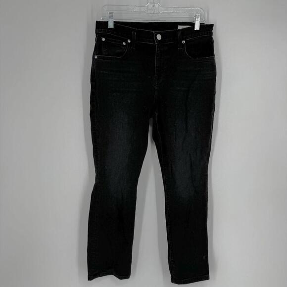 AYR jeans womens 30 short black high rise straight leg stir  denim minimalist - Picture 3 of 6